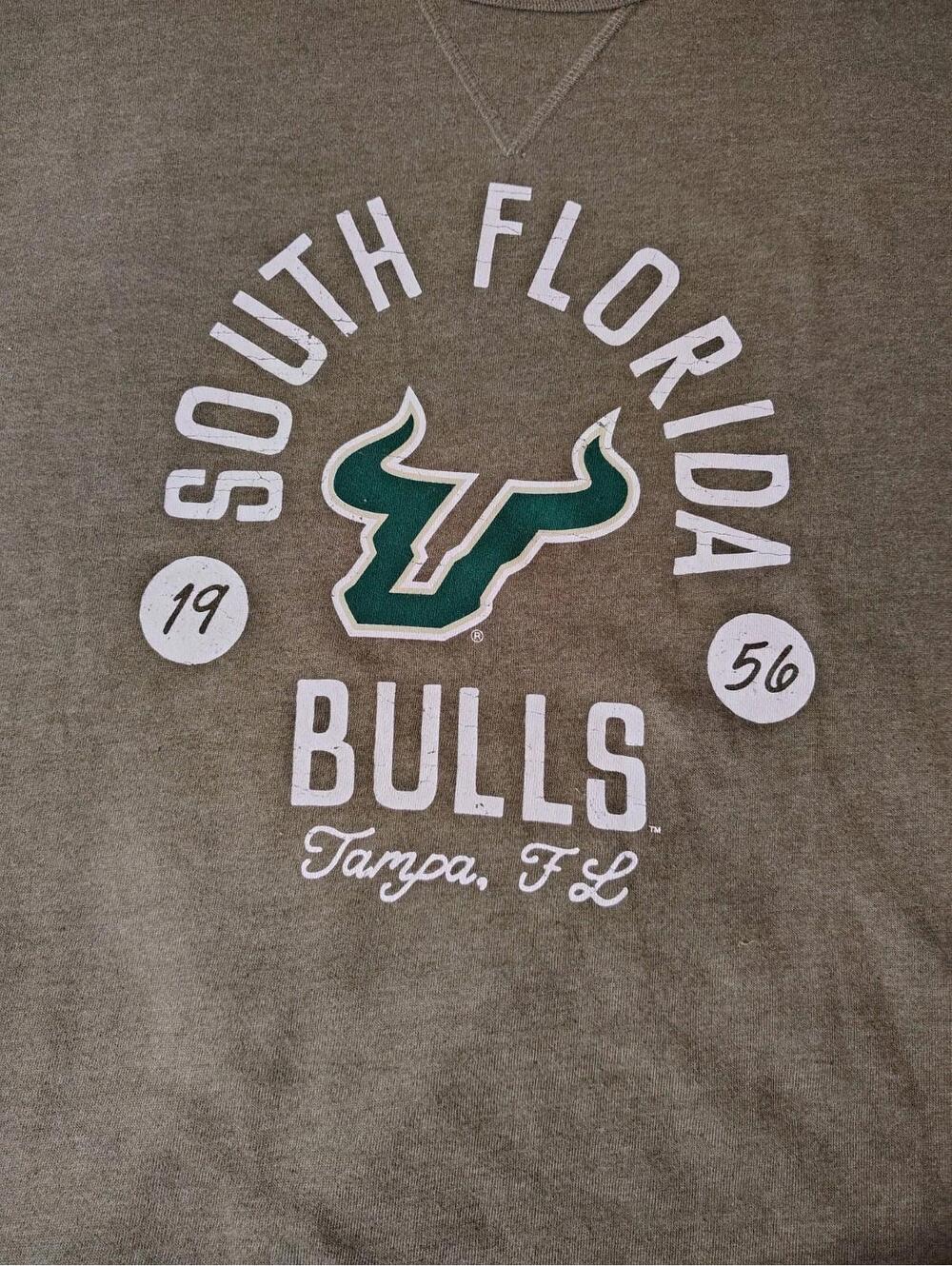 USF SOUTH FLORIDA BULLS CREW SWEATER GREEN 2XL NWT League Sports Football